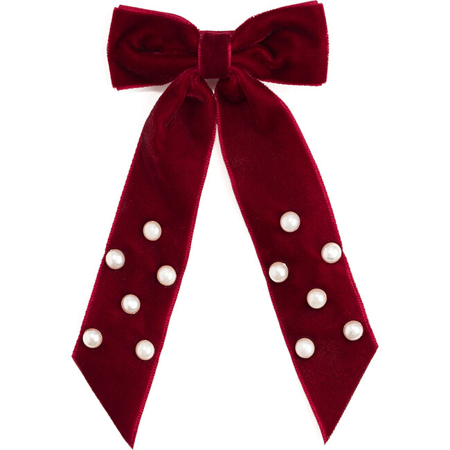 Ruby Red Velvet Coquette Bow Clip, Ruby Red