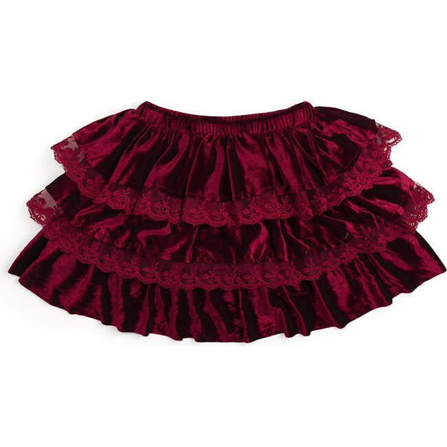 Ruby Red Velvet Tiered Christmas Skirt, Ruby Red