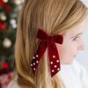 Ruby Red Velvet Coquette Bow Clip, Ruby Red - Hair Accessories - 3