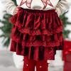 Ruby Red Velvet Tiered Christmas Skirt, Ruby Red - Tutus - 3