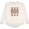 Pastel Nutcracker Patch Christmas Women's Sweatshirt, Natural - Sweatshirts - 1 - thumbnail