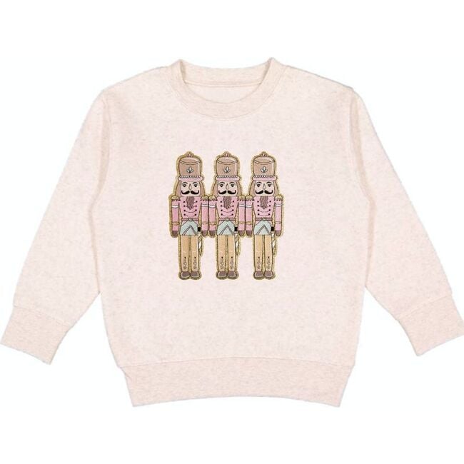 Pastel Nutcracker Patch Christmas Sweatshirt, Natural