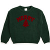 Merry Patch Christmas Knit Sweater, Forest Green - Sweaters - 1 - thumbnail