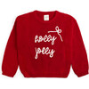 Holly Jolly Bow Christmas Knit Sweater, Ruby Red - Sweaters - 1 - thumbnail