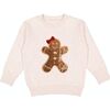 Gingerbread Sequin Patch Christmas Sweatshirt, Natural - Sweatshirts - 1 - thumbnail