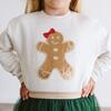Gingerbread Sequin Patch Christmas Sweatshirt, Natural - Sweatshirts - 3