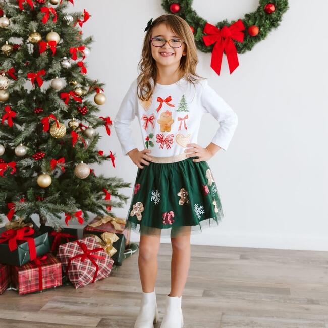 Gingerbread Cutie Christmas Long Sleeve Shirt, White - T-Shirts - 2
