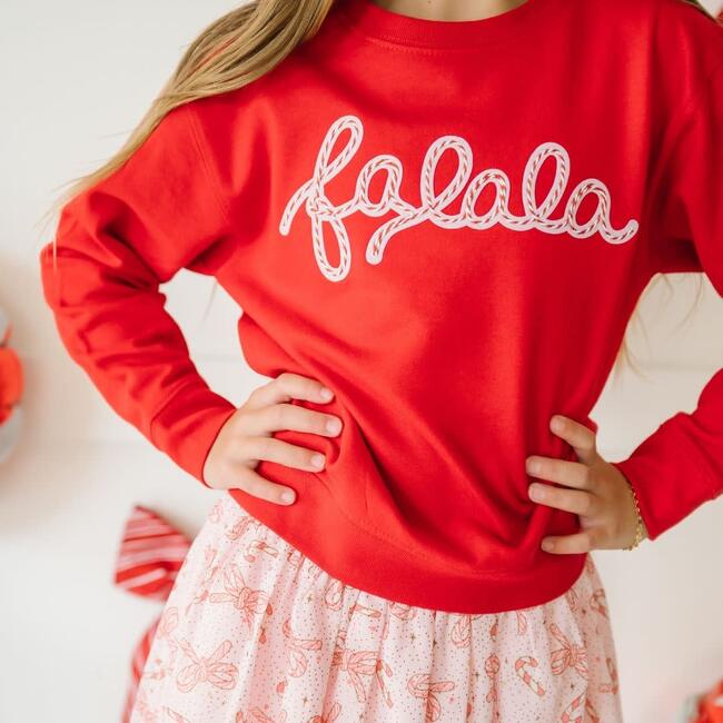 Falala Patch Christmas Sweatshirt, Red - Sweatshirts - 3