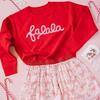 Falala Patch Christmas Sweatshirt, Red - Sweatshirts - 7