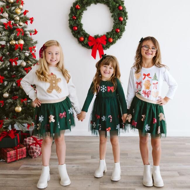 Gingerbread Joy Sequin Christmas Tutu, Multi - Tutus - 7