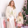 Coquette Christmas Tree Knit Women's Sweater, Natural - Sweaters - 2