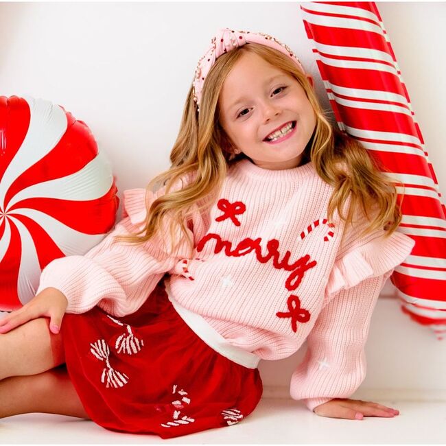 Coquette Merry Christmas Knit Sweater, Ballet - Sweaters - 3