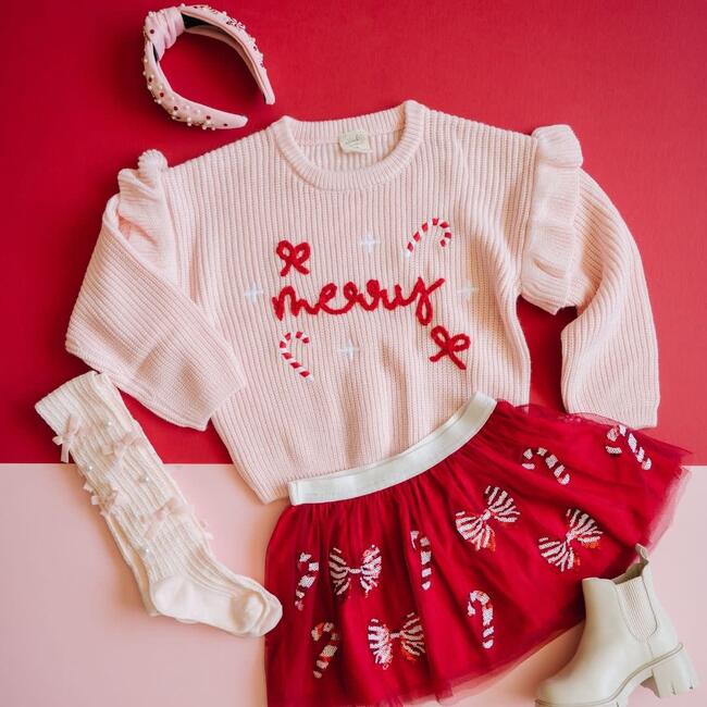 Coquette Merry Christmas Knit Sweater, Ballet - Sweaters - 8