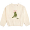 Coquette Christmas Tree Knit Sweater, Natural - Sweaters - 1 - thumbnail