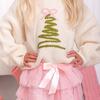 Coquette Christmas Tree Knit Sweater, Natural - Sweaters - 3