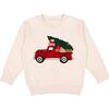 Christmas Truck Patch Sweatshirt, Natural - Sweatshirts - 1 - thumbnail
