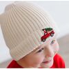 Christmas Truck Patch Beanie, Natural - Hats - 3