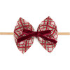 Christmas Plaid Layered Bow Baby Headband, Multi - Headbands - 1 - thumbnail