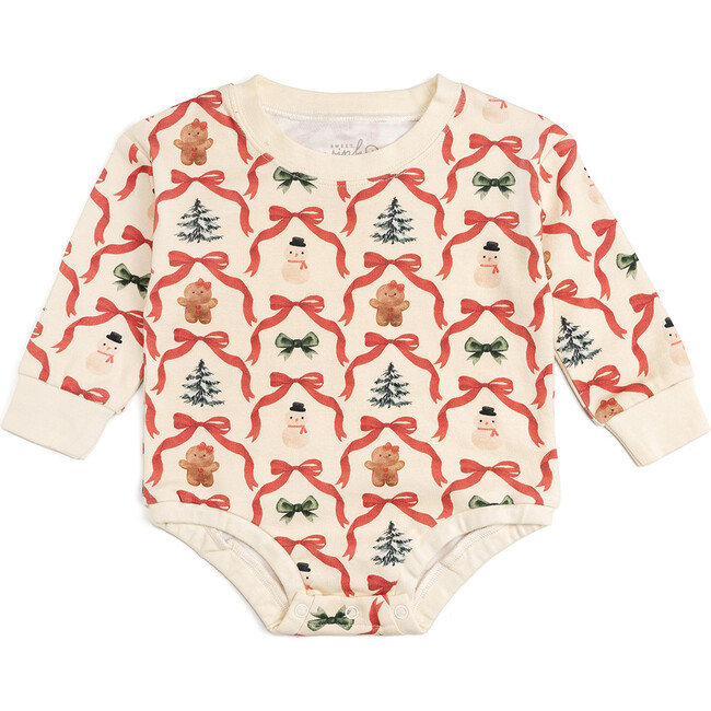 Christmas Cutie Long Sleeve Romper, Multi