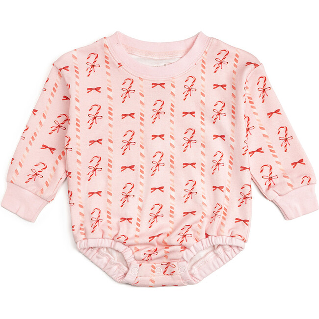 Candy Cane Lane Christmas Long Sleeve Romper, Ballet