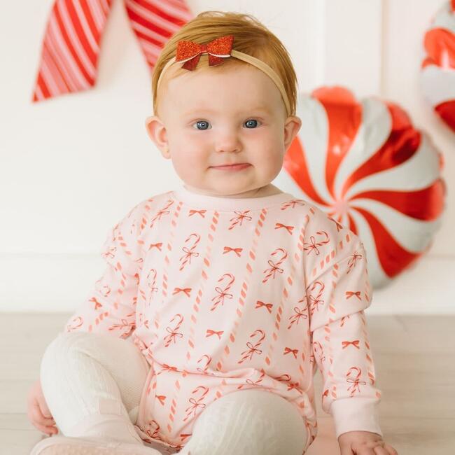 Candy Cane Lane Christmas Long Sleeve Romper, Ballet - Rompers - 3