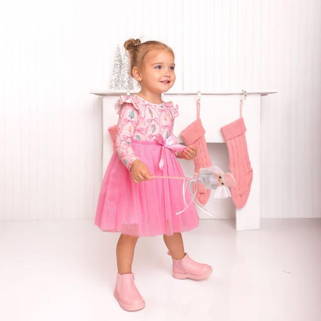 Nutcracker Trellis Christmas Long Sleeve Tutu Dress, Multi - Dresses - 2
