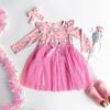 Nutcracker Trellis Christmas Long Sleeve Tutu Dress, Multi - Dresses - 6