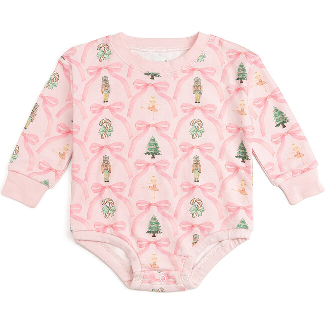 Nutcracker Trellis Christmas Long Sleeve Romper, Ballet