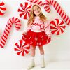 Candy Cane Coquette Sequin Christmas Tutu, Ruby Red - Tutus - 2