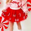 Candy Cane Coquette Sequin Christmas Tutu, Ruby Red - Tutus - 3