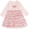 Candy Cane Confetti Christmas Long Sleeve Tutu Dress, Pink - Dresses - 1 - thumbnail