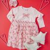 Candy Cane Confetti Christmas Long Sleeve Tutu Dress, Pink - Dresses - 7