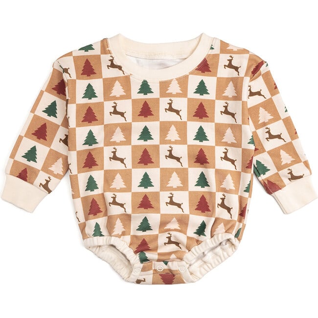 Cabin Christmas Long Sleeve Romper, Multi