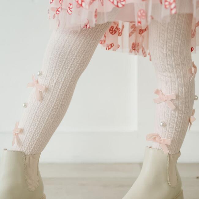 Bedazzled Coquette Tights, Pink - Tights - 3
