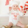 Best Gift Ever Christmas Long Sleeve Romper, White - Rompers - 3