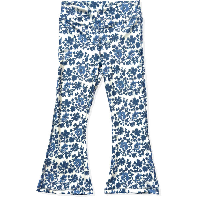 High Waisted Flared Leggings in Block Flower