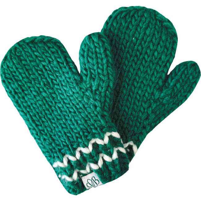 Knit Mittens, Green