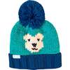Teddy Bear Bobble Hat, Blue - Hats - 1 - thumbnail