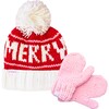 Merry Adult Bobble Hat, Red - Hats - 2