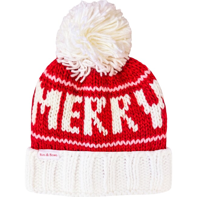 Merry Bobble Hat, Red