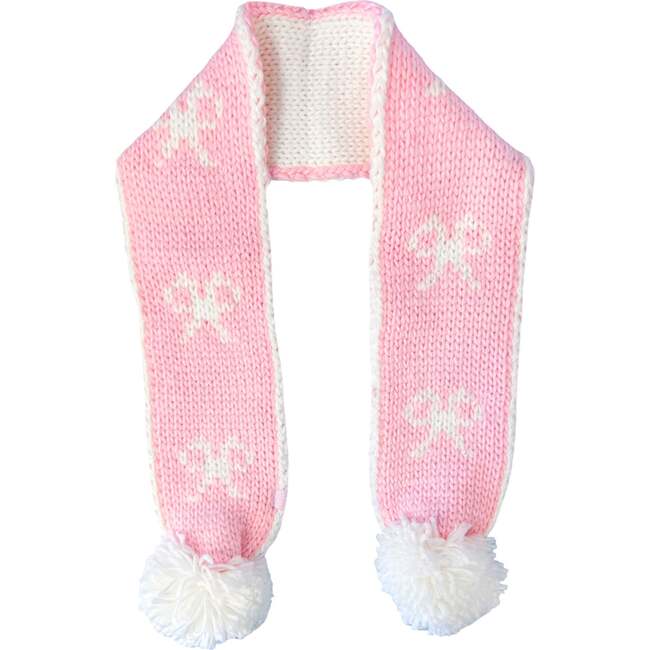 Knit Bows Scarf, Pink - Hats - 2