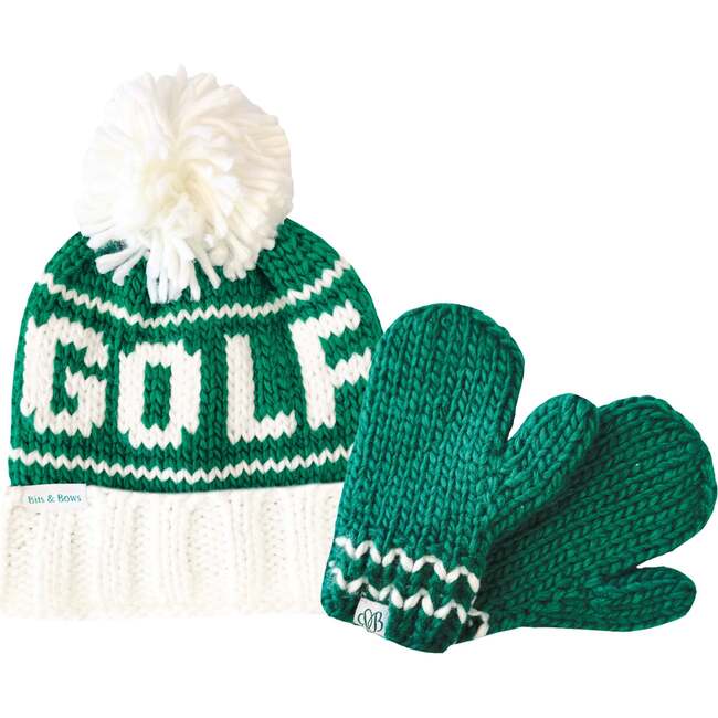Golf Bobble Hat, Green - Hats - 2