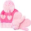 Hearts Bobble Hat, Pink - Hats - 2