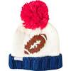 Football Bobble Hat, Blue - Hats - 1 - thumbnail