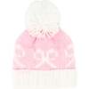 Bows Bobble Hat, Pink - Hats - 1 - thumbnail