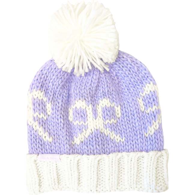 Bows Bobble Hat, Lavender