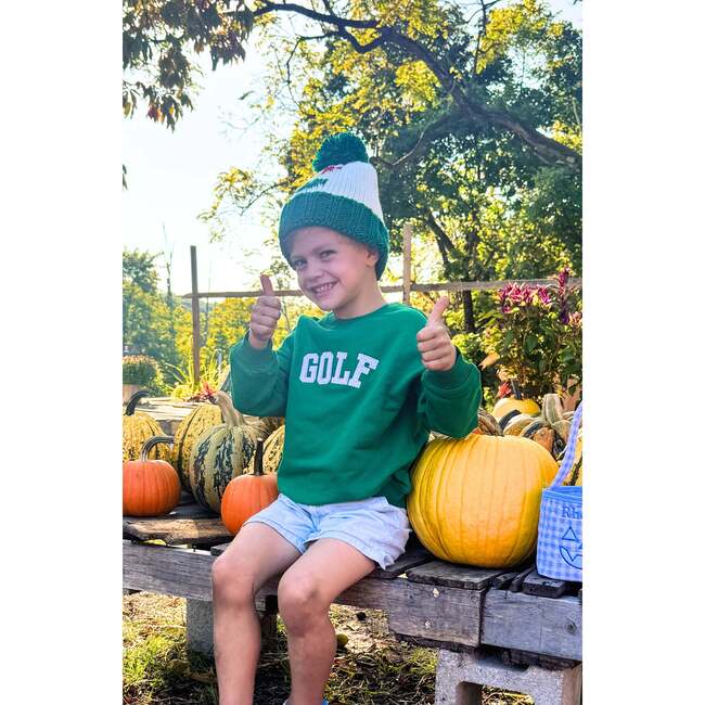Golf Flag Bobble Hat, Green - Hats - 3