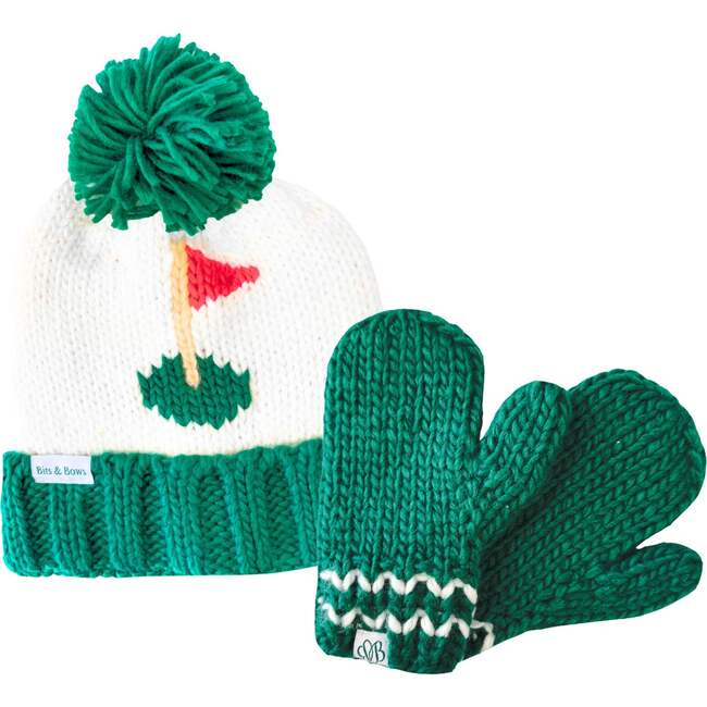 Golf Flag Bobble Hat, Green - Hats - 4