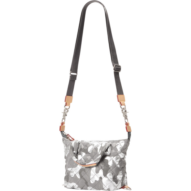 Women's Micro Sutton Crossbody Sling Bag, Silver Metallic Camo