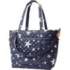 Women's Large Empire Slim Padded Straps Tote Bag, Dawn & Silver Stars - Bags - 2 - thumbnail